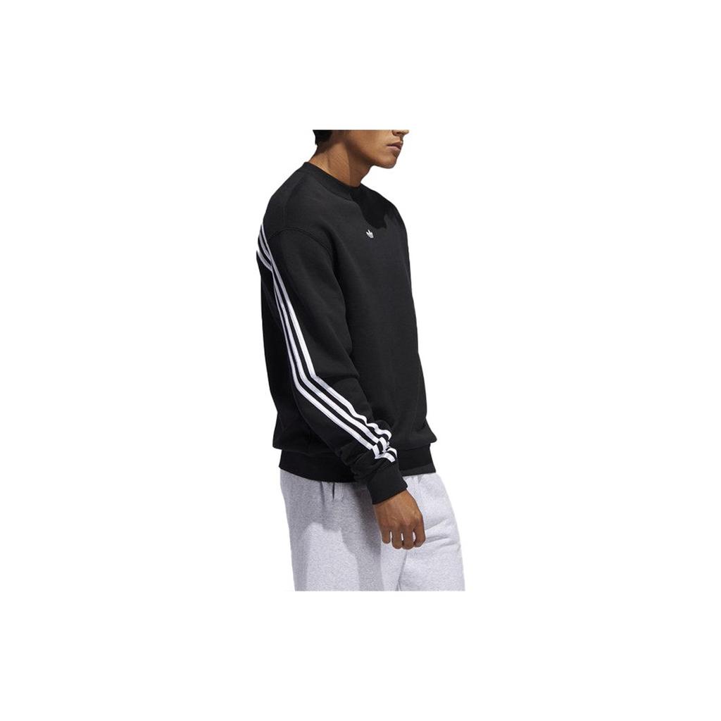 adidas Оригинальная толстовка в полоску с трилистником, свободная посадка, осенние мужские топы, черные FM1522