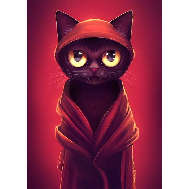 Мультяшные Животные Милые Принты Черного Кота Постер Холст Живопись Hd Современные Картины для Стен для Гостиной Спальни Домашнее Украшение