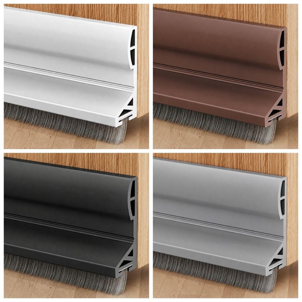Brush Edge Draft Stopper TPE Door Sweep Removable Door Bottom Seal Indoor Bedroom