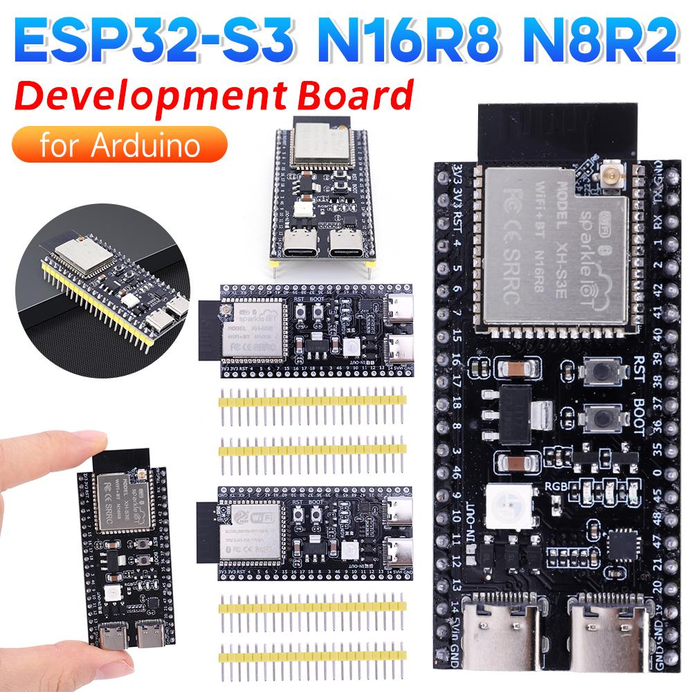 1 шт. Плата разработки ESP32 S3 Dual Type-C Плата расширения WiFi 2,4 ГГц WiFi BT Модуль для Arduino 8 МБ PSRAM 16 МБ FLASH N16R8 44 контакта
