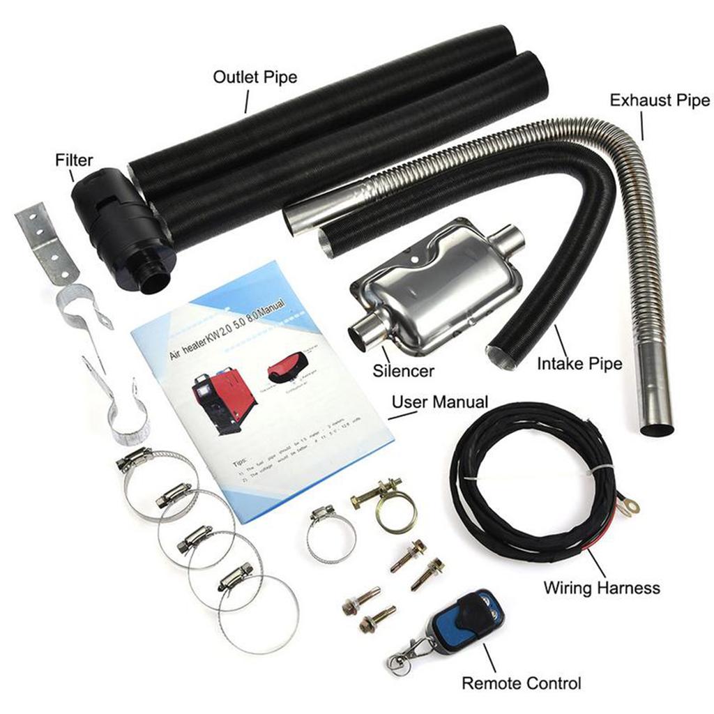 12V/24V Diesel Air Heater 5KW Fast Parking Heater with LCD Display Remote Control for Car, RV,