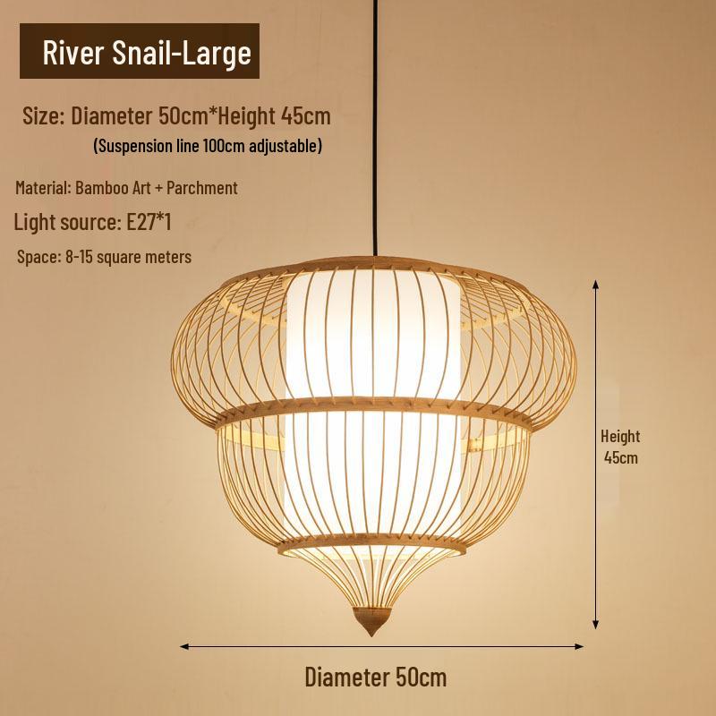 Retro Zen Bamboo Weaving Pendant Lamp for Restaurants & Teahouses