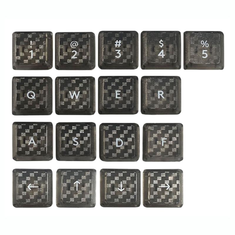 DIY Customs Keyboard Keys 17Pcs Keycap Carbon Fiber Texture Nonslip Cover for G915/G813/G815/G913 TKL
