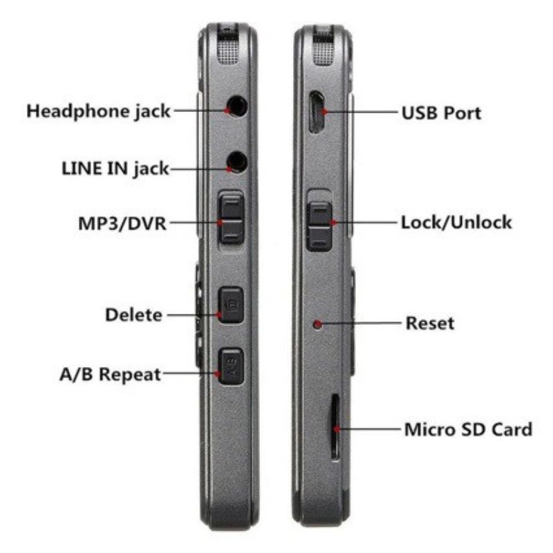 HD 1536KBPS цифровой аудио диктофон диктофон WAV MP3 плеер ручка для записи 35ч шумоподавление