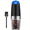 1pc/2pcs Set Gravity Electric Salt and Pepper Grinder, Salt Or Pepper Mill & Adjustable Coarseness, Battery Powered With LED Light
