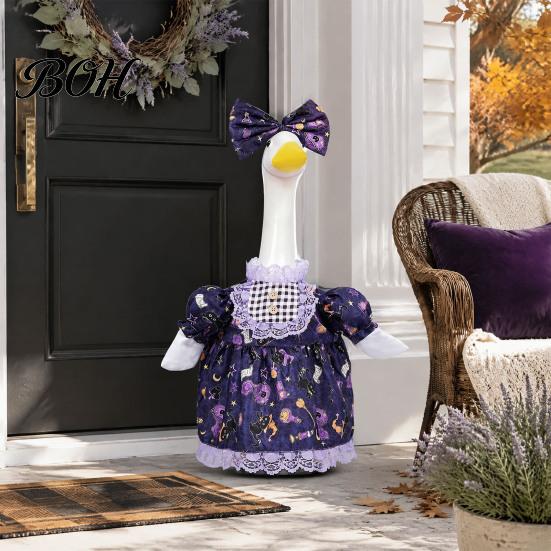 Seasonal Porch Goose Clothing 1 Set Christmas Outfit, Festive Dress with Hat, Winter Decor Accessories Fall Holiday Costume for 23 Inch Statue, Garden
