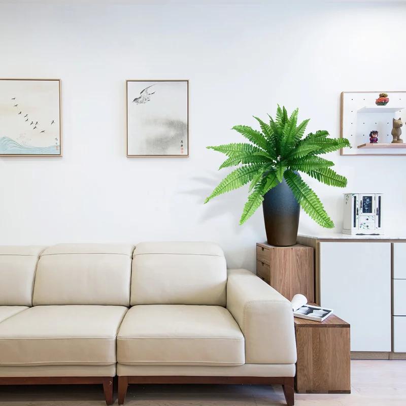 1 шт. Искусственная большая пальма Тропические поддельные листья папоротника Шелковые персидские листья 9 листьев Настенные растения Декор для дома, сада, вечеринки