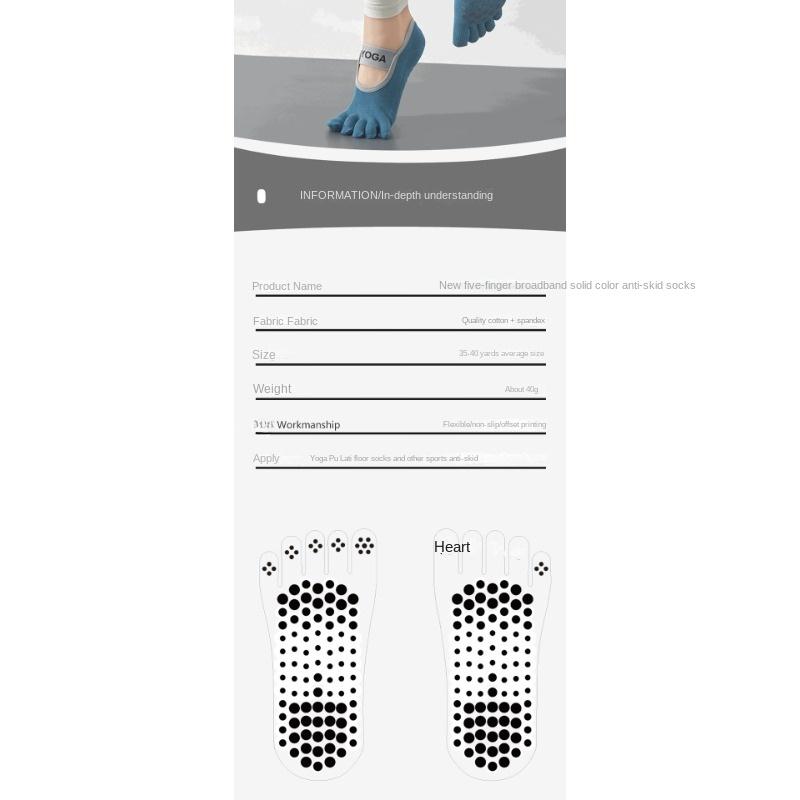 Весенне-летние противоскользящие носки для йоги для женщин, однотонные хлопковые впитывающие пот носки с открытой спиной и пятью пальцами, модные универсальные носки с завязками на батуте