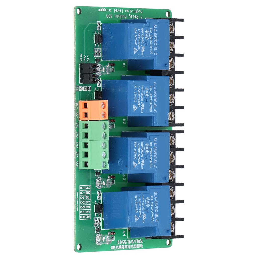 Relay Module 4 Channel 30A High Low Level Current Relay Module with Isolation Optocoupleur5V