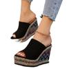 Shoes Female 2024 Plus Size Peep Toe Women's Slippers Leisure Dress Sandals Women Platform Wedges Outdoor Slippers Women Zapatos