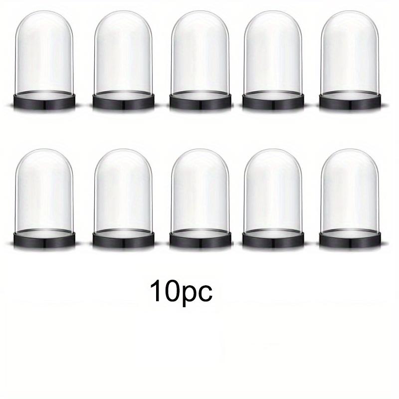 10pcdiy Transparent Plastic Vase Dome Ball with Screw-in Lid Preserved Flower Jar, Diy Crafts Holiday Display Home Decor