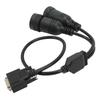 14Pin 9Pin Diagnosis Cable Adapter 457‑6114 ABS Rubber High Flexibility for ET3 OBD2 317‑7485