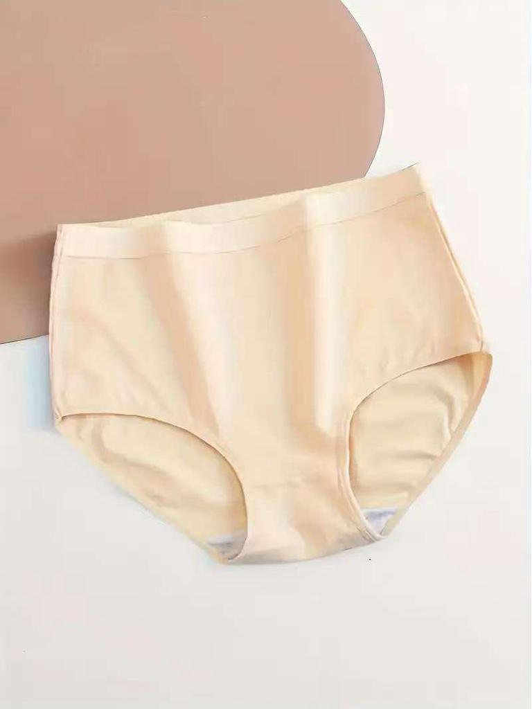 Women's Seamless Cotton Panties - Solid Color, Soft, Breathable, Sporty Style