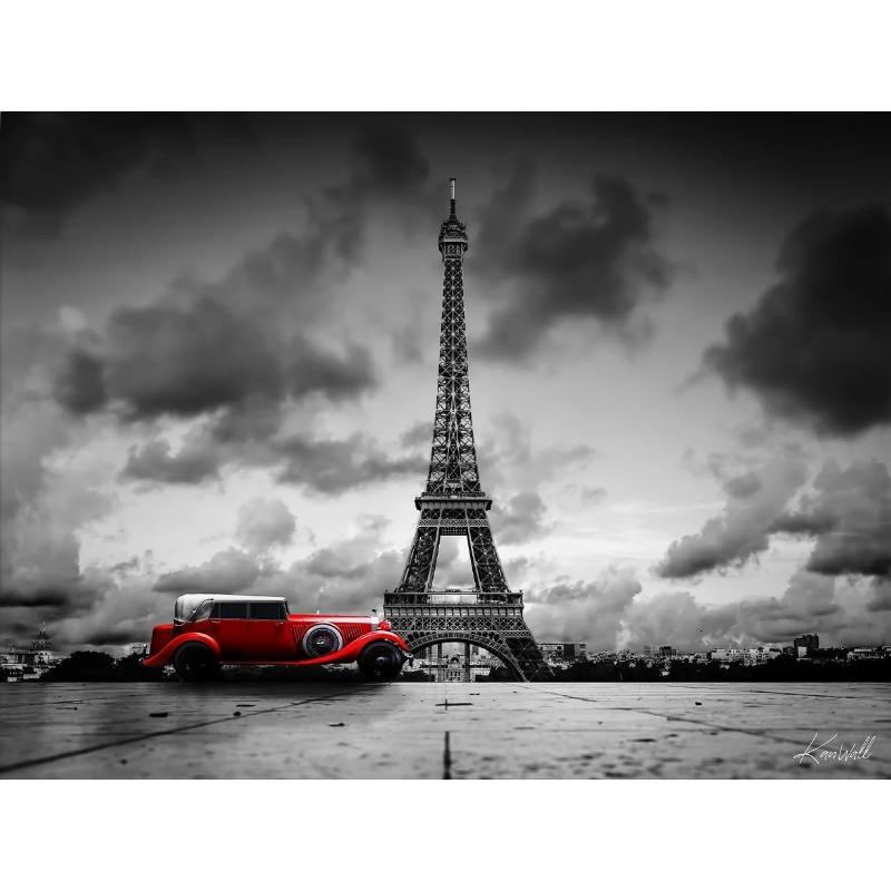 Парижские пары, гуляющие по пейзажу, холст, живопись, современный город, абстракция, Эйфелева башня, акварель, граффити, постер, настенный декор для дома