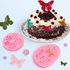 6-Piece Cake Molds Set, Flower/Butterfly/Leaf Shapes, Food-Grade Silicone, Pink Baking Tools