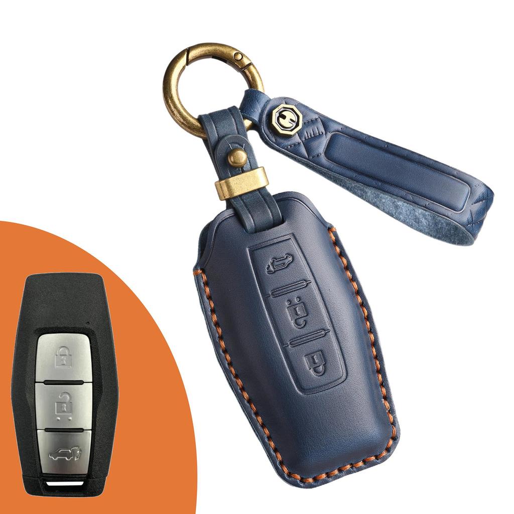 Чехол для ключа из натуральной кожи в стиле ретро для GAC Mitsubishi Outlander