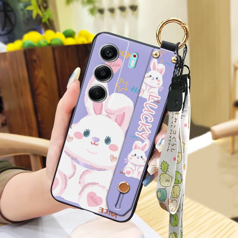 Милый противоударный чехол для телефона для Tecno Camon40 Pro 4G/5G/CM6/CM7 Задняя крышка Мультяшное кольцо Грязеотталкивающая Подставка Прочный