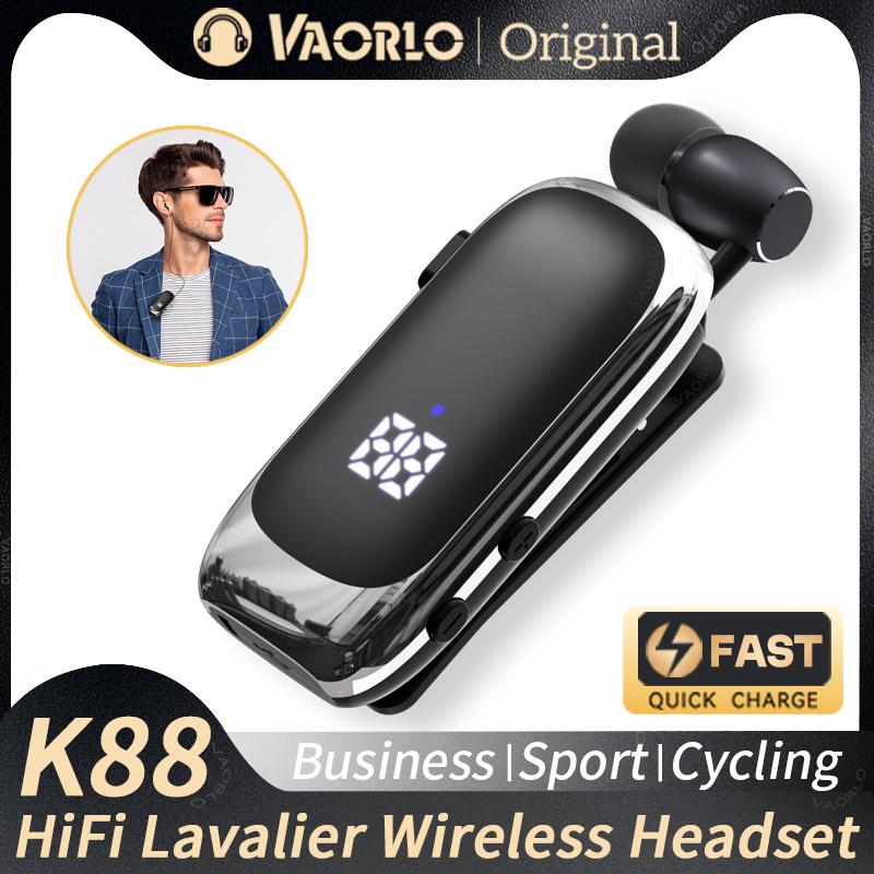 Беспроводная гарнитура K88 Lavalier Business Bluetooth 5.4 для звонков/музыки, 20-часовое напоминание с вибрацией и микрофоном, шумоподавление, наушники