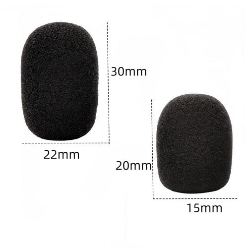 AkNebriax 20-Piece Replacement Microphone Sponge for Intercom Headsets, Noise Reduction, Black Windscreen, Microphone Sponge Caps for Noise Reduction,