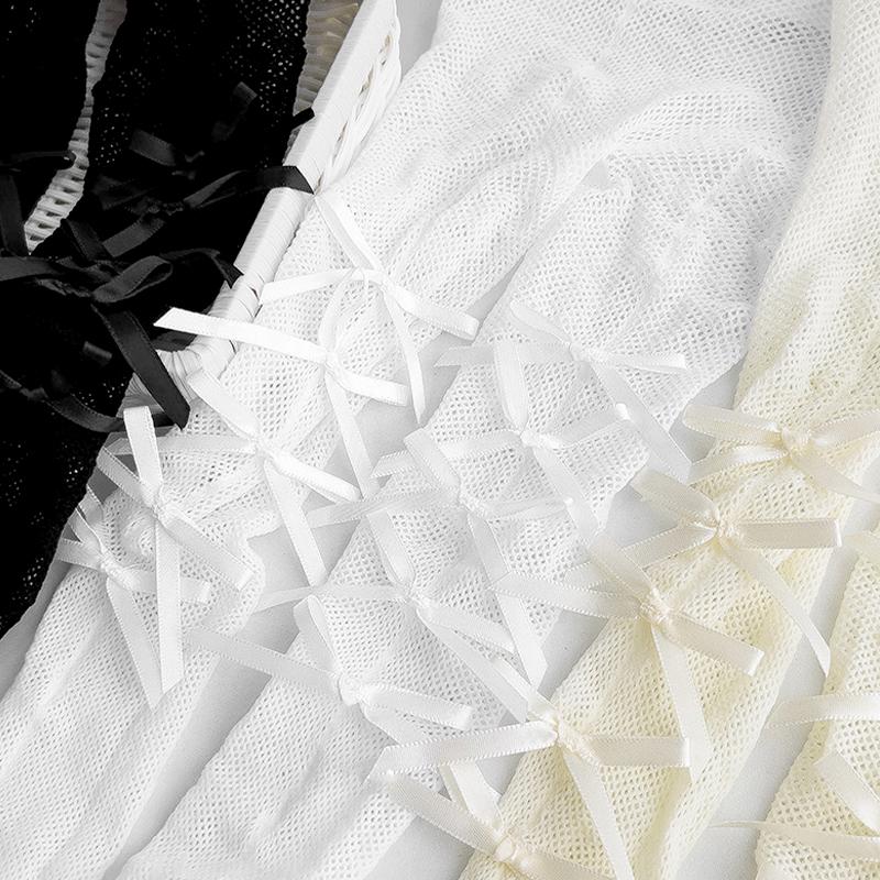 1 пара чулок весна-лето колготки тонкие женские носки лолита хлопок бантик