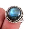 Натуральный лабрадорит драгоценный камень 925 цельное стерлинговое серебро ювелирное кольцо размер 7 g7s16