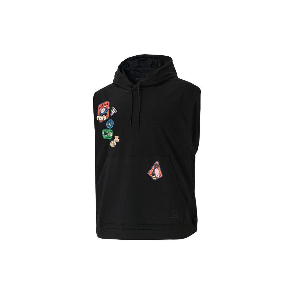 Adidas Hooded Zip-Up Sleeveless Sweatshirt Men Tops Black HY4626