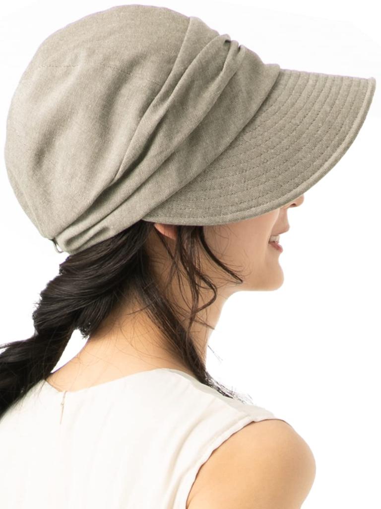 QUEENHEAD Блестящая кепка газетчика с широкими полями и защитой от солнца и УФ-лучей, размер хаки, женская защита, поля, (большой (63см), Серый)