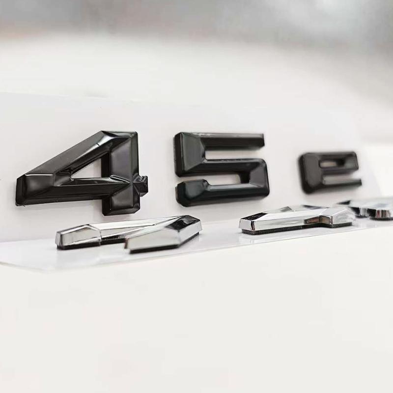 3D ABS Chrome Black Car Letters Logo 745e Rear Trunk Badge Sticker Decal For BMW 7 Series 745e G12 Auto Tail Marking Accessories SK8
