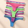 Европейский размер Сексуальные стринги с низкой посадкой Пояс с буквами Нить Женское нижнее белье Брифы Т-образные трусы Хлопок