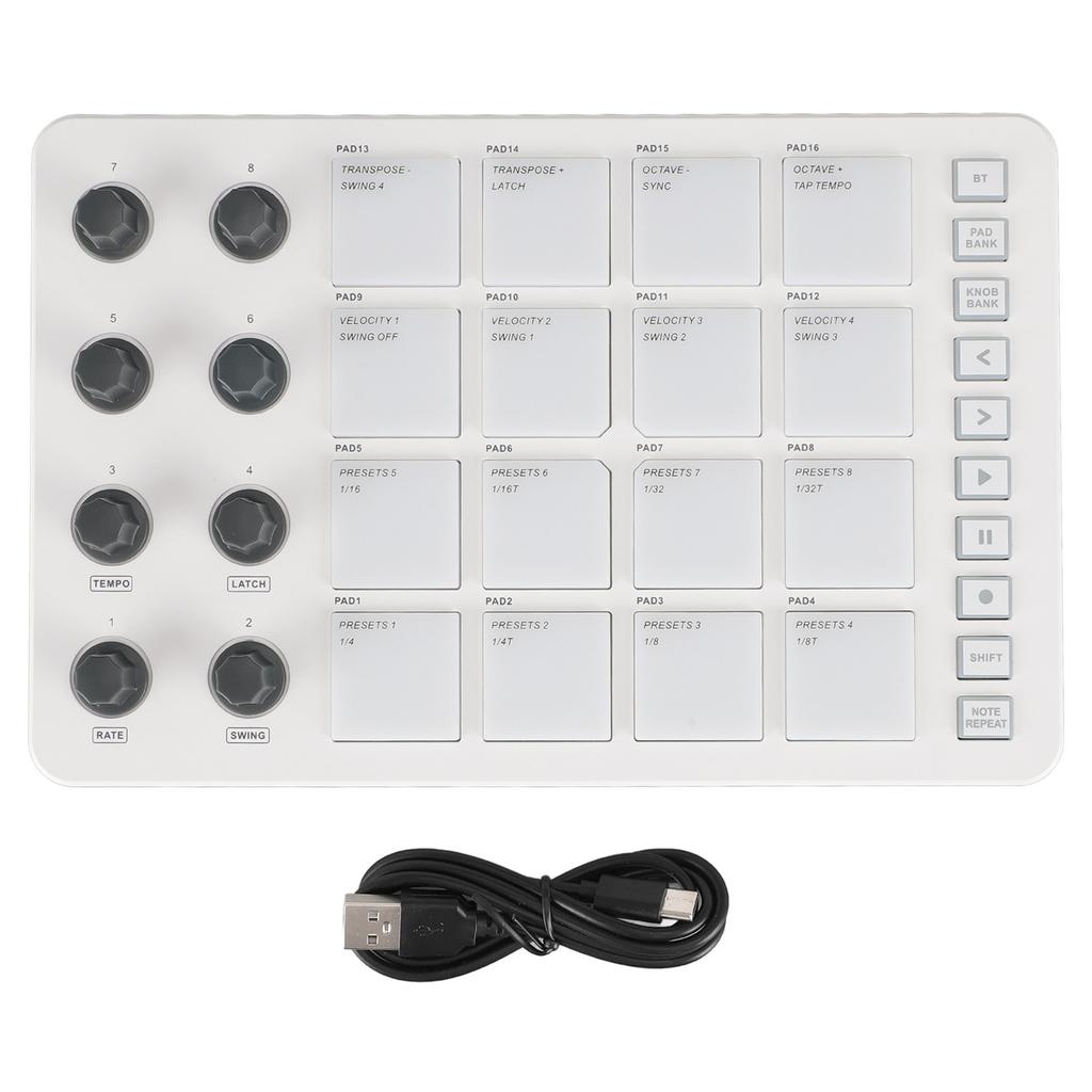 SMC PAD Bluetooth MIDI-контроллер Портативный USB MIDI-контроллер ударных пэдов с 16 пэдами с подсветкой RGB 8