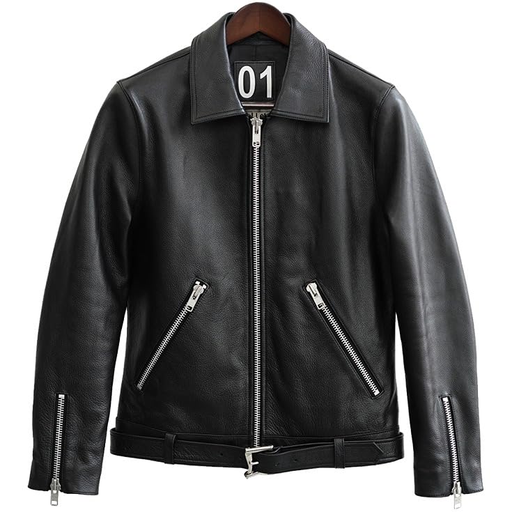 VALLET Куртка из натуральной кожи одинарная косуха VALLET01AN Размер S Черный [Liugoo Leathers] (Валетт) Мужской