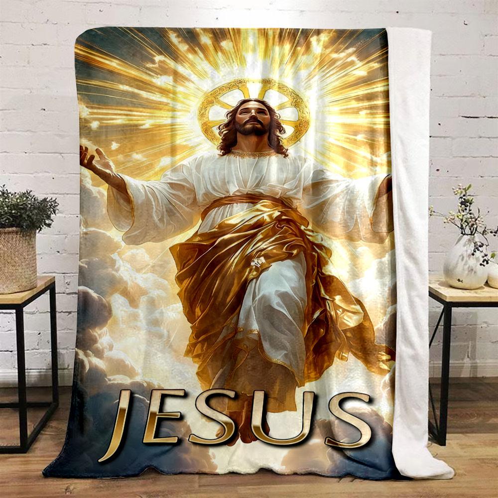 Jesus Cloud Radiant Blanket Printed Blanket for Living Room Bed Couch lunch break Soft Cozy Blanket for Friend's festival Gift