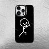 Мультяшный Стикмена Спичечный Человек Чехол для Телефона Для iPhone 17,16,Pro,Max,e,15,14,Plus,13,12,Mini,11, Матовый Цветной Серебристый Роскошный Чехол