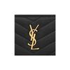 Saint Laurent Черный кошелек YSL на молнии из кожи ягненка для женщин