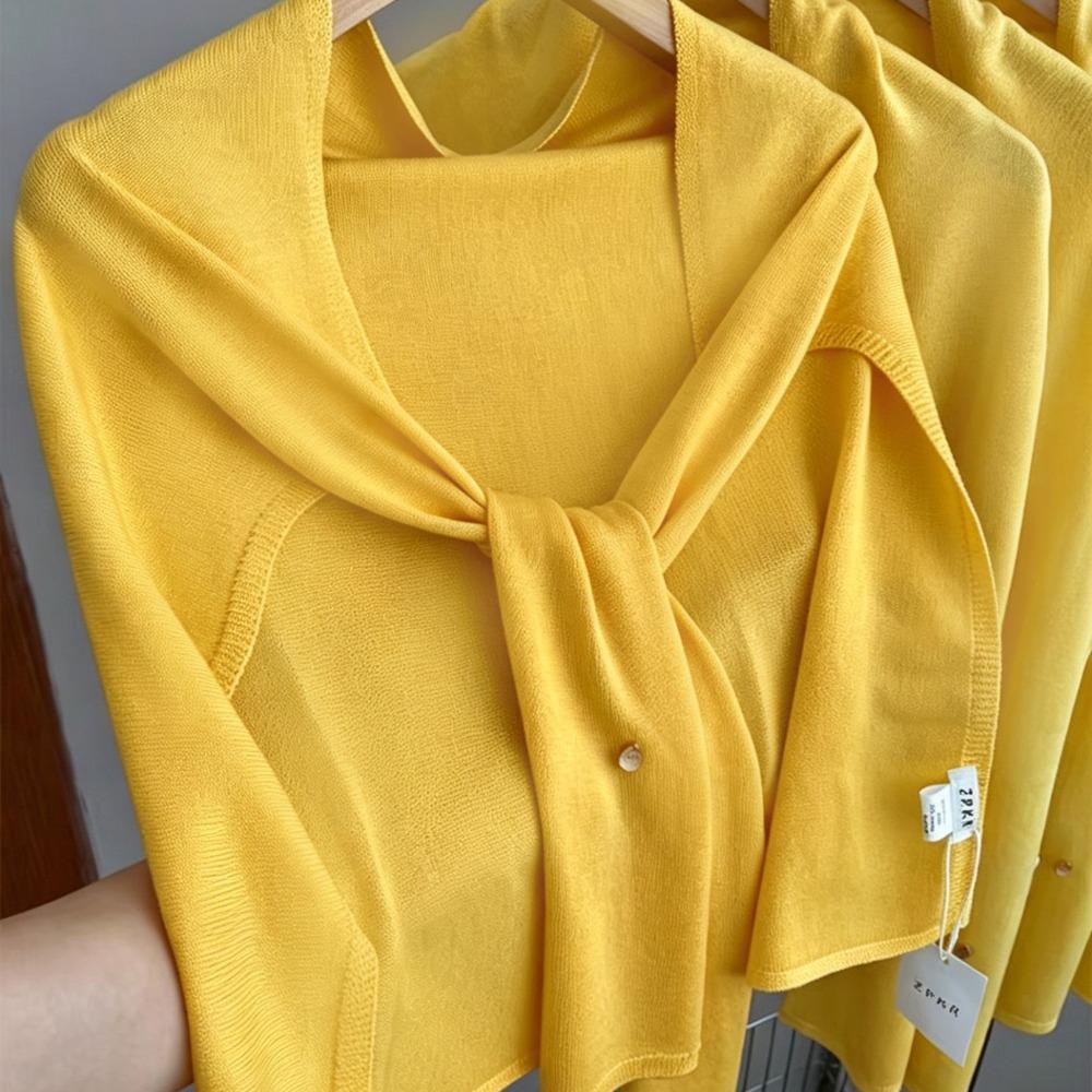 Thin Knitted Neck Wrap Cape Crochet Scarves Simple Triangle Scarf Clothes Decoration
