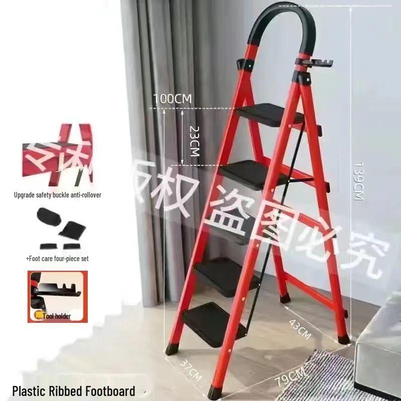 Portable Multi-Functional Four-Step Folding Step Ladder for Indoor Use