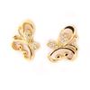 Les Trésors De Lily [L4301] - Gold Plated 'Butterflies' Earrings - 11x10 Mm