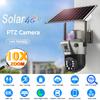 LS VISION 10x Zoom 4G SIM Solar Camera Outdoor 6K 12MP Three Lens HD Night Vision IP Surveillance Camera Security Protection PTZ CCTV Cam