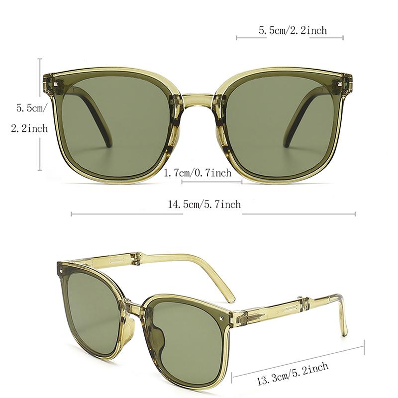 Folding Sunglasses with Case Sunglasses for Women Fashion Air Cushion Eyewears UV 400 Eyewears