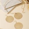 1 Set Of Large Round Earrings, Collar Set, Exaggerated Wind Beating Pattern, Corrugated Temperament, Advanced Sense
