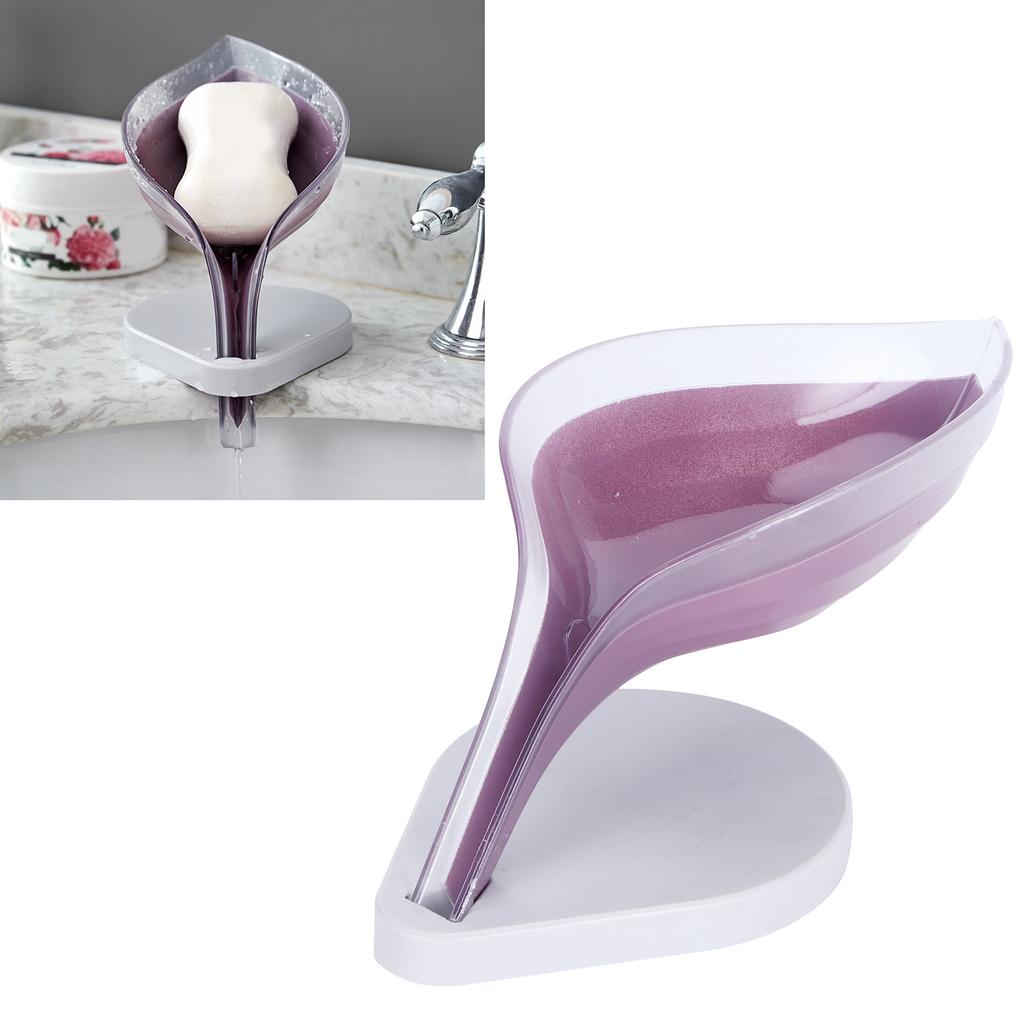 Мыльница в форме листа, держатель для мыла, подставка для посуды, органайзер для душа, ванной, кухни, фиолетовый