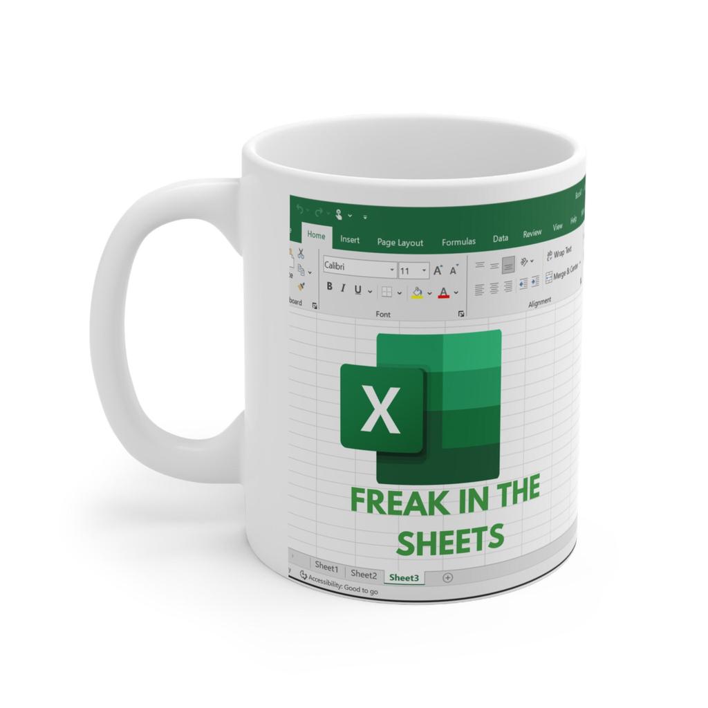 Кружка керамическая Freak Sheets Электронная таблица Excel