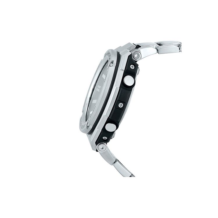 Casio Серия G-Steel S Круглый Двойной Дисплей Водонепроницаемый Ударопрочный Многофункциональный Солнечный Кварцевый Механизм Стальной Ремешок GST-S110D-1A