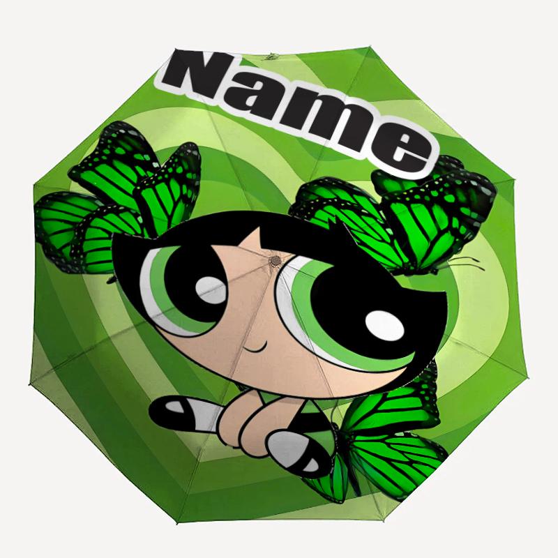 Personalized Name The Powerpuff Girls Print Umbrella - Automatic Open/Close, Eight-Rib Durable Frame, Automatic Folding Umbrella