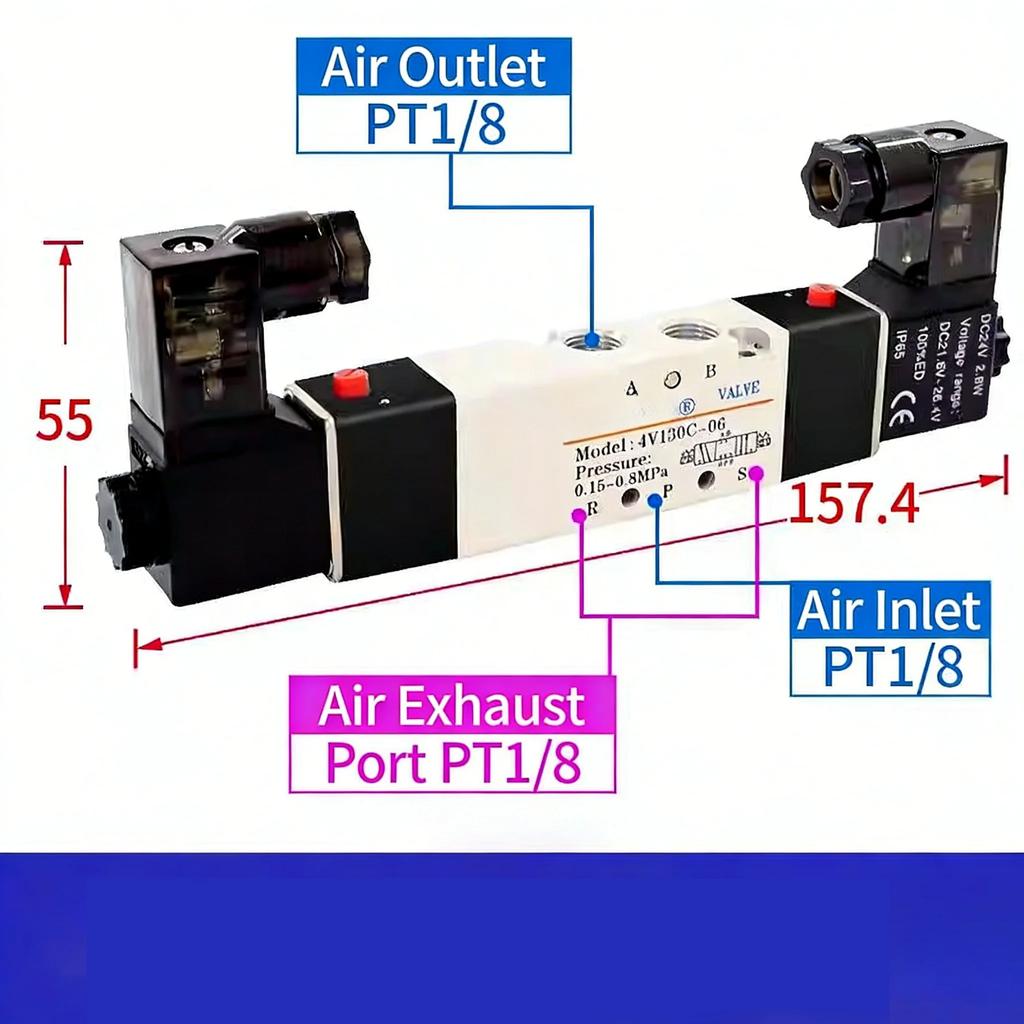 4V130C-06 4V230C-08 Solenoid Valve Control Valve Reversing valve 12v 24V 220v 36V Coil Two-position Five-way 4V330C-10 4V430C-15