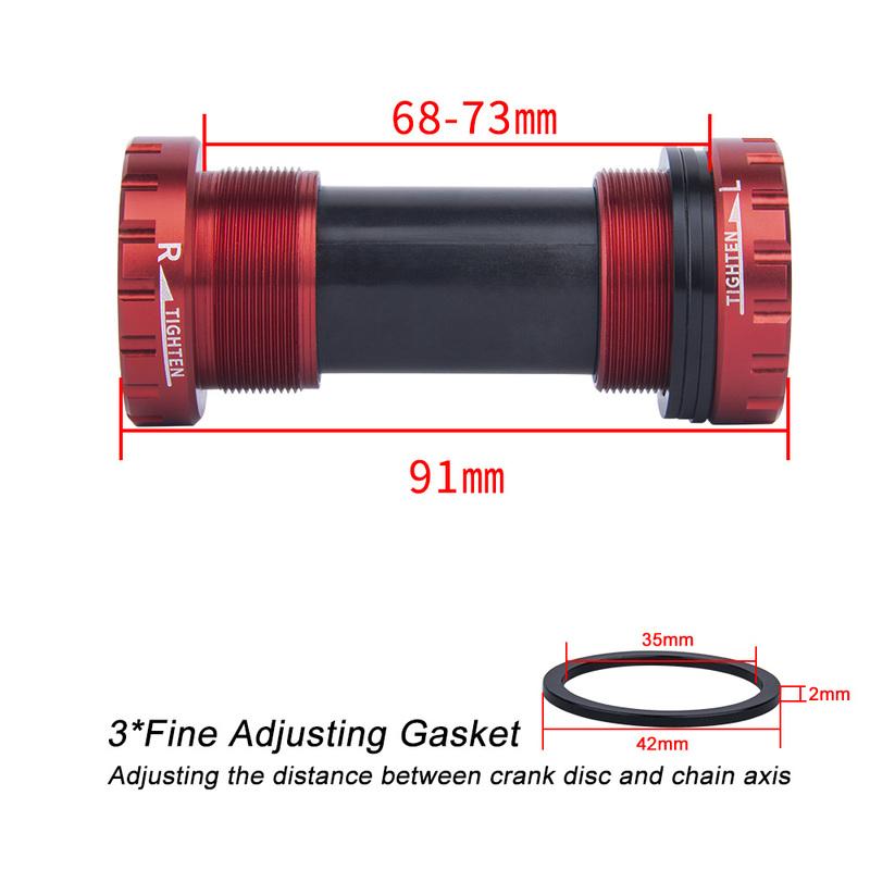 BOLANY BB91 MTB Каретка 68-110MM BC1.37*24T Шоссейный Велосипед Центральная Часть Интегрированная Резьбовая Каретка Велосипедные Аксессуары
