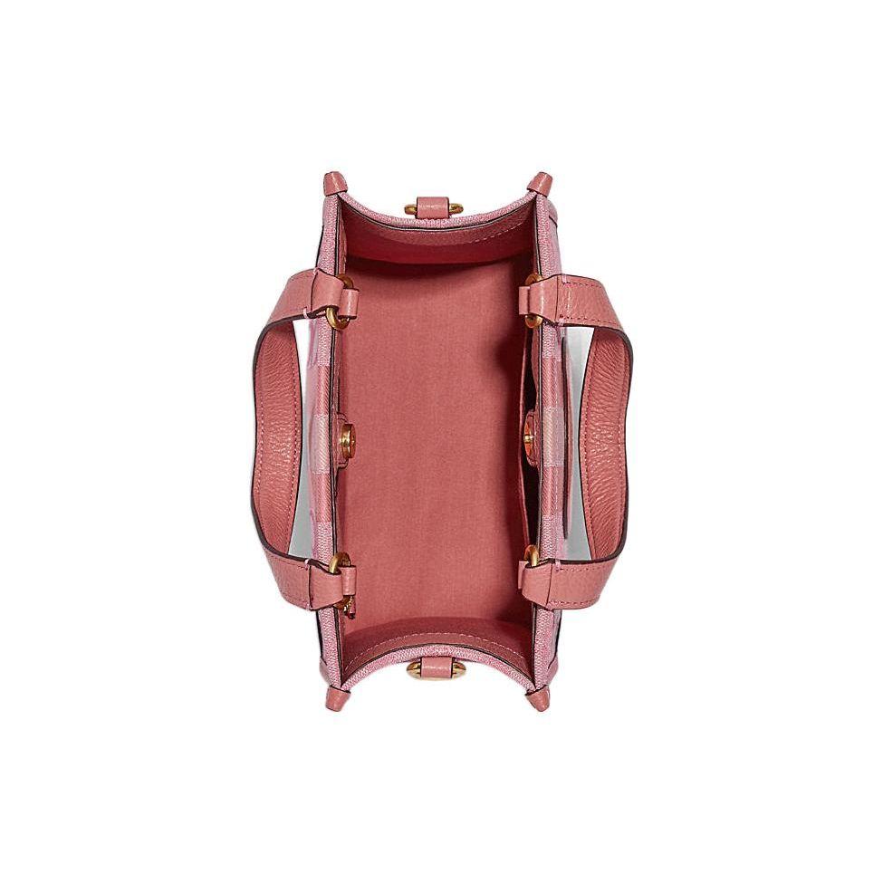 Coach Dempsey 22 Classic Stripe And Logo Canvas And Leather Tote Bag Women tote Toffee-Pink C8417-IMTVT