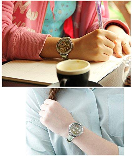 Женские наручные часы для девушки зеленые кварцевые аналогово-цифровые overseas модель W291 трехмерная ручная работа из полимерной глины летающая птица.