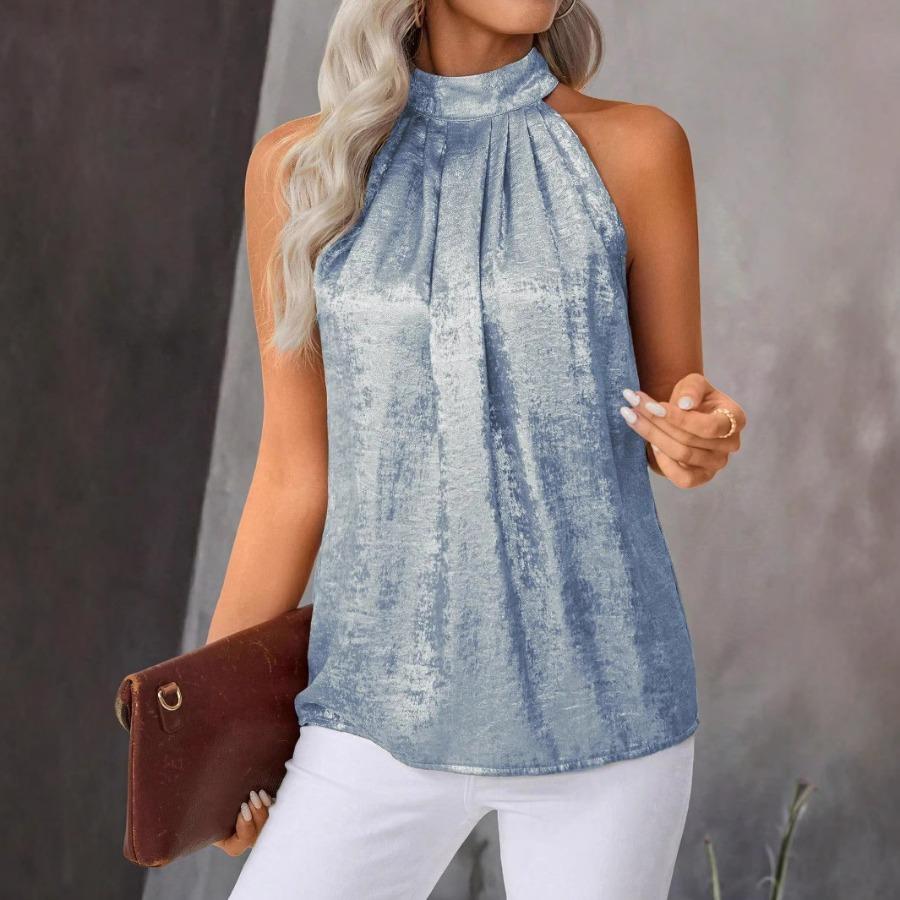 Летний новый жилет женский однотонный с открытыми плечами и воротом на шнуровке