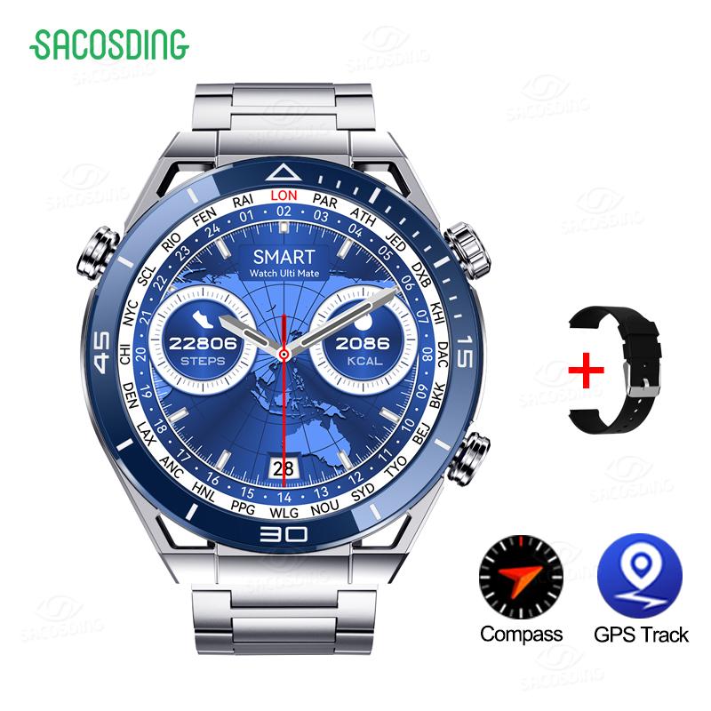 Бизнес Ultimate Smart Watch для мужчин Huawei Bluetooth Call Compass Nfc 100+ Sprots Smartwatch водонепроницаемые часы Ios